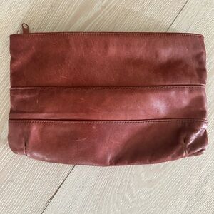 Vintage Brown Leather Clutch